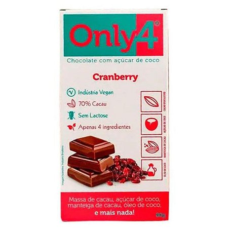 CHOCOLATE 70% + CRAMBERRY 80g ONLY4