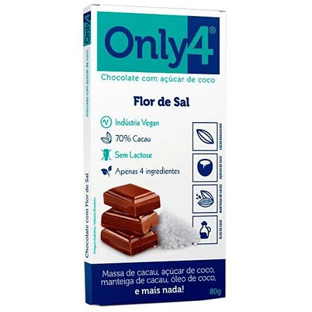 CHOCOLATE 70% + FLOR DE SAL 80g ONLY4