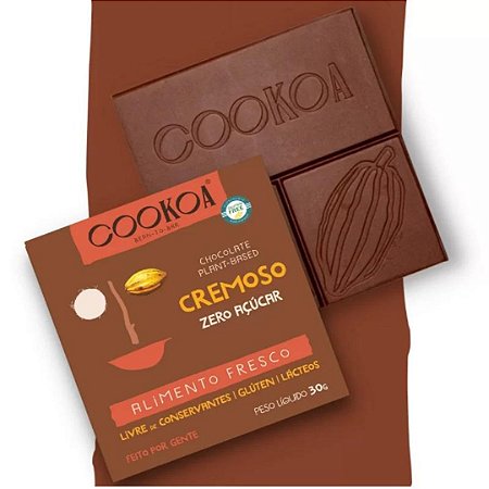 CHOCOLATE CREMOSO SEM ACUCAR 30g COOKOA