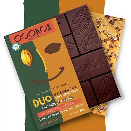 CHOCOLATE DUO AMMO CARAMELO 70% CACAU 75g COOKOA