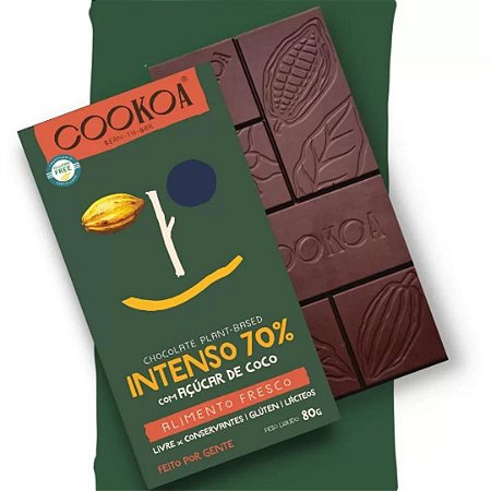CHOCOLATE INTENSO 70% CACAU  80g COOKOA