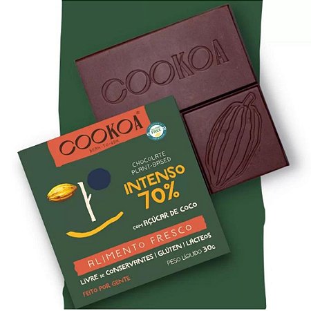 CHOCOLATE INTENSO 70% CACAU 30g COOKOA