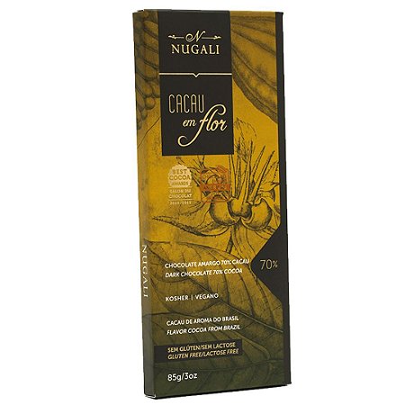 CHOCOLATE BARRA 70% CACAU EM FLOR 85g NUGALI