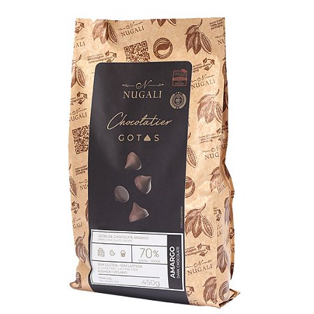 GOTAS CHOCOLATE AMARGO 70% 450g NUGALI