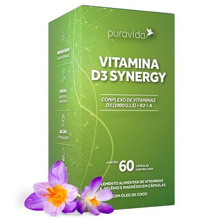 VITAMINA D3 SYNERGY 60caps PURAVIDA