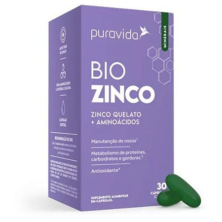 BIO ZINCO QUELADO 30caps PURAVIDA