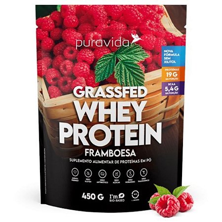 WHEY GRASSFED FRAMBOESA 450g PURAVIDA