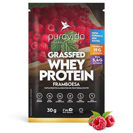 WHEY GRASSFED FRAMBOESA sache 30g PURAVIDA