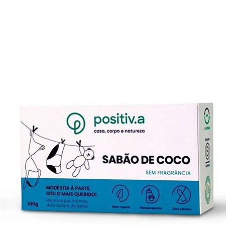 SABAO DE COCO EM BARRA 100g POSITIVA