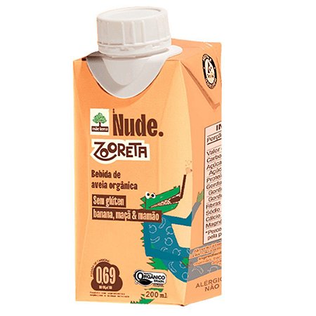 BEBIDA AVEIA ORG BANANA/MACA/MAMAO 200ml NUDE