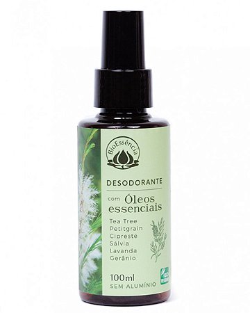 DESODORANTE COM OLEOS ESSENCIAIS SPRAY 100ml BIOESSENCIA