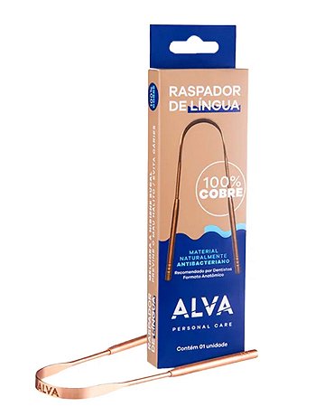 RASPADOR DE LINGUA 100% COBRE 1un  ALVA