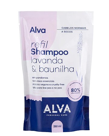 REFIL SHAMPOO CABELOS NORMAIS/SECOS LAVANDA 250ml ALVA