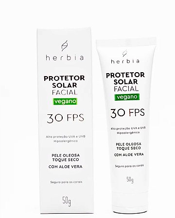 PROTETOR SOLAR FACIAL PELE OLEOSA 50g HERBIA