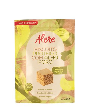 BISCOITO PROTEICO COM ALHO PORO 55g ALERE
