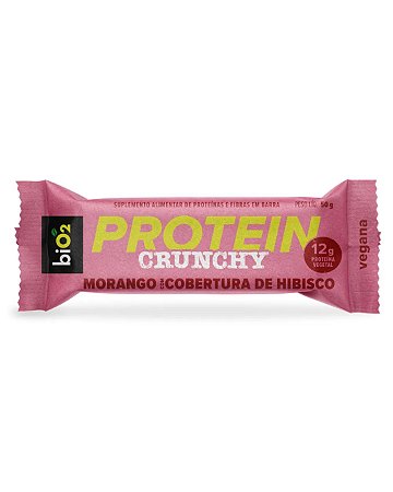 PROTEIN BAR CRUNCH SABOR MORANGO COM HIBISCO 50g BIO2