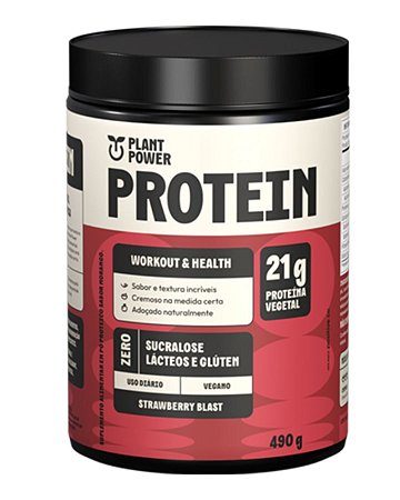 PROTEINA VEGETAL SABOR MORANGO 490g PLANT POWER