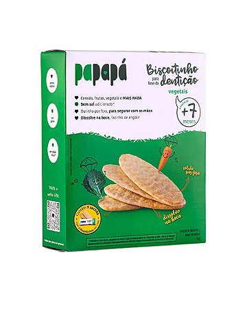 BISCOITO DENTICAO VEGETAIS 36g PAPAPA