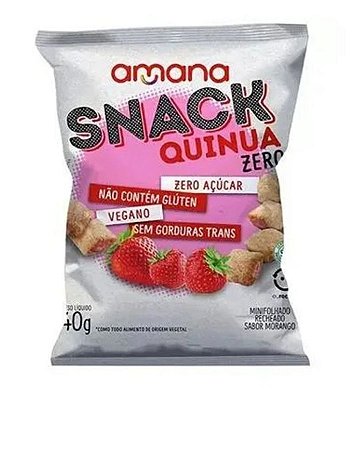 SNACK QUINUA SABOR MORANGO SEM ACUCAR 40g AMANA
