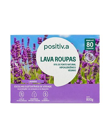 LAVA ROUPAS EM PO LAVANDA 800g POSITIVA