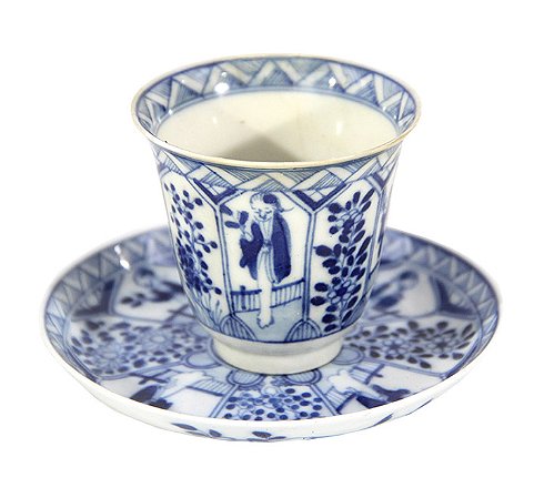 Xícara com Pires | Porcelana Azul e Branca, séc. XIX/XX