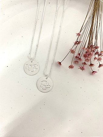 COLAR VENEZIANA 45CM PINGENTE REDONDO MENINA