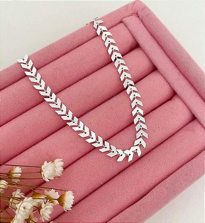 COLAR CHOKER ESCAMA DE PEIXE 30CM+10 EXTENSOR