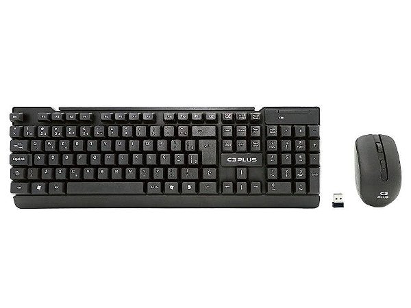 Kit Teclado + Mouse Sem Fio K-W11BKV2 C3Plus