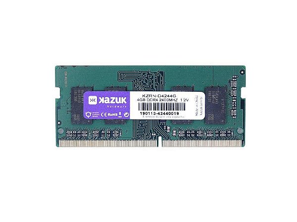 MEMÓRIA KAZUK NOTE 4GB DDR4 2400MHZ 1.2V