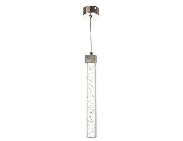 Luminária Pendente Prata Led Tricolor Bivolt