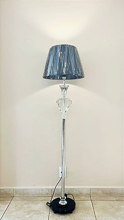 Abajur De Cristal com Cúpula Preta