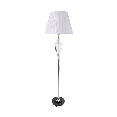 Abajur De Cristal com Cúpula Branca