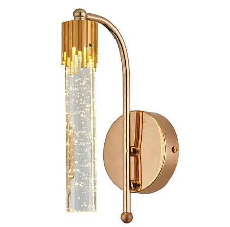 Arandela Tubular Dourada Led  3000k 5w