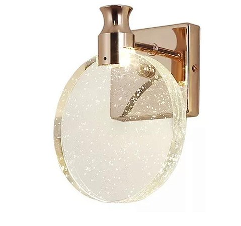 Arandela Dourada Redonda com LED 3000K 6W  Ø13CM