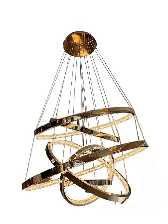 Lustre de 6 Aaros Dourado 3M de Cabo