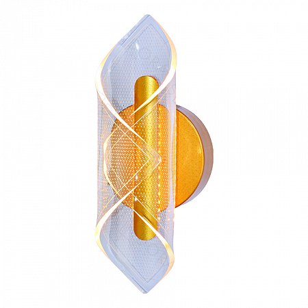 Arandela de  Parede - Metal Acrílico Led 7W Dourada