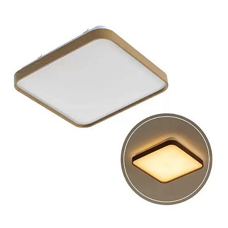 Plafon Acrílico Amadeirado Timber 12W 3000K Bivolt