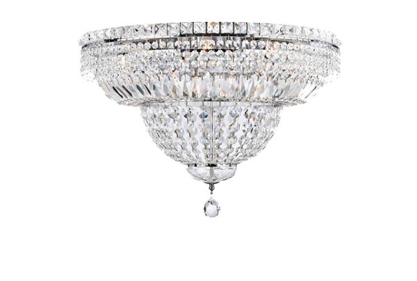 Plafon Lustre de Cristal Cromado 12xE14 Ø60cm