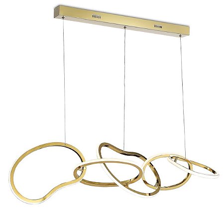 Pendente Led Tiffel Arcos Dourados 3000K 75W 120CM
