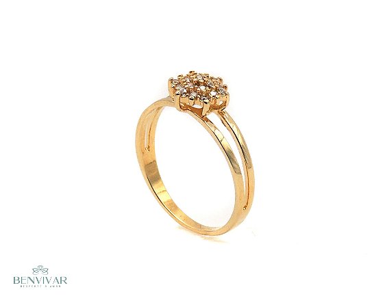 Anel Cravejado - Banhado a Ouro 18k