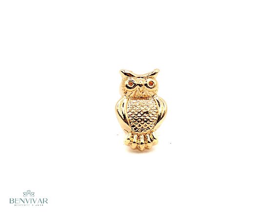 Berloque Coruja - Banhado Ouro 18k