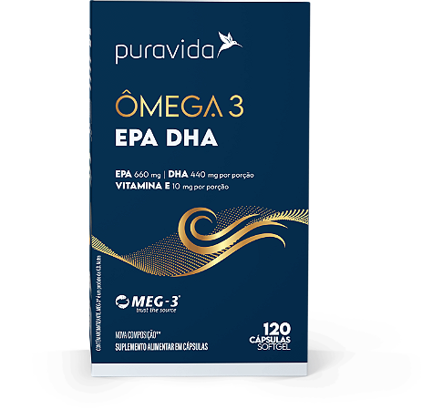 Ômega Super EPA e DHA Big 120 Cápsulas - Pura Vida