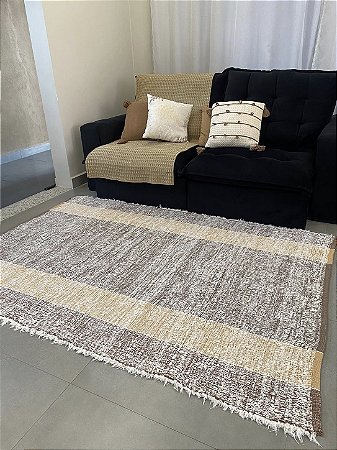 Tapete para Sala em algodão 1,50 x 2,00 m – Moderno, elegante e rústico