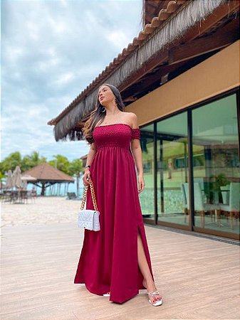 Vestido Ciganinha Ariel - Vinho