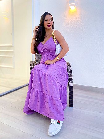 LEVES DEFEITOS - Vestido Longo Fiorela - Lavanda