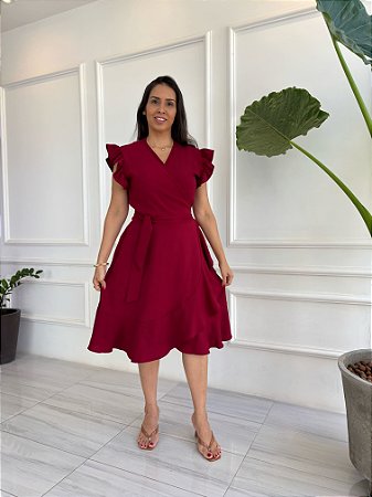 Vestido Mirela - Vinho