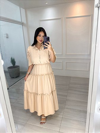 Vestido Barbara - Amêndoa