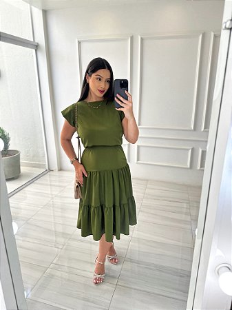 Vestido Olívia (LEVE DEFEITO) - Militar