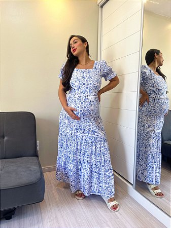 Vestido Giovana - Azulejo