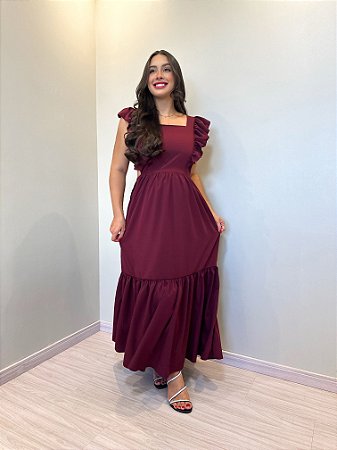Vestido Elisa - Vinho